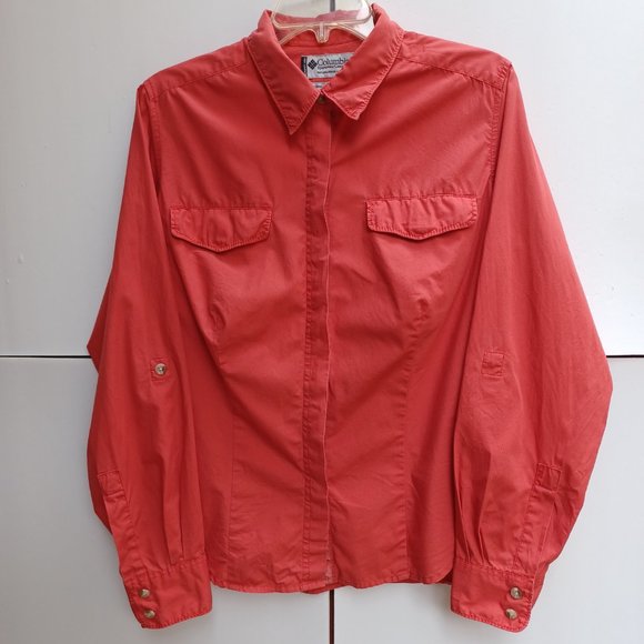 Columbia Long Sleeve Shirt, Coral, Women Size L - Picture 7 of 9